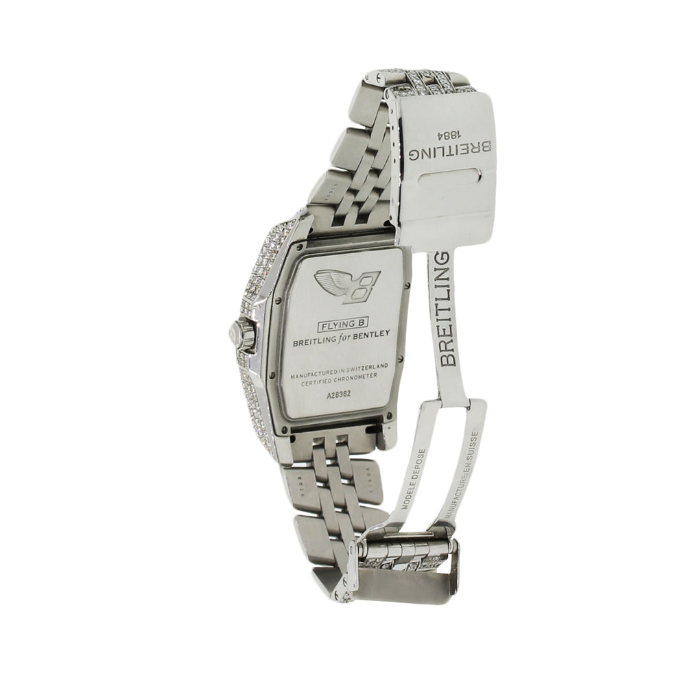 Breitling Bentley A28362 Flying B Aftermarket All Diamond Stainless Steel Watch