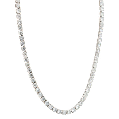 18k White Gold 24.2ctw Natural Diamond Tennis Necklace