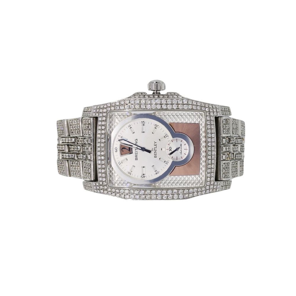 Breitling Bentley A28362 Flying B Aftermarket All Diamond Stainless Steel Watch