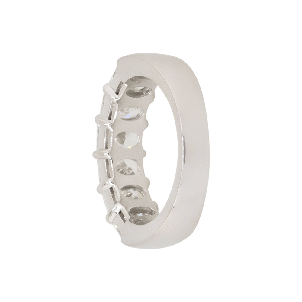 Platinum 3.03ctw Radiant Cut Diamond 6 Stone Wedding Band