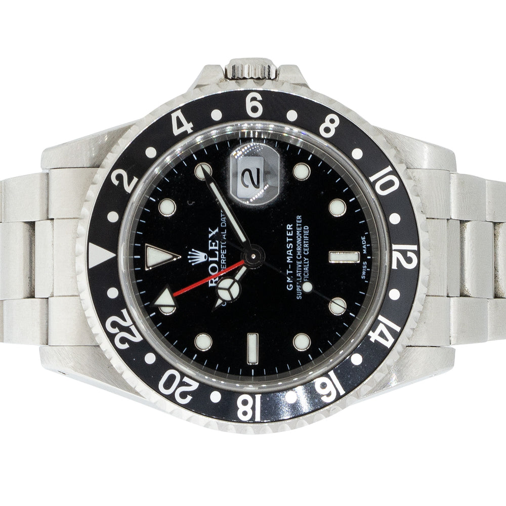 Rolex 16700 GMT-Master Stainless Steel Black Dial Watch