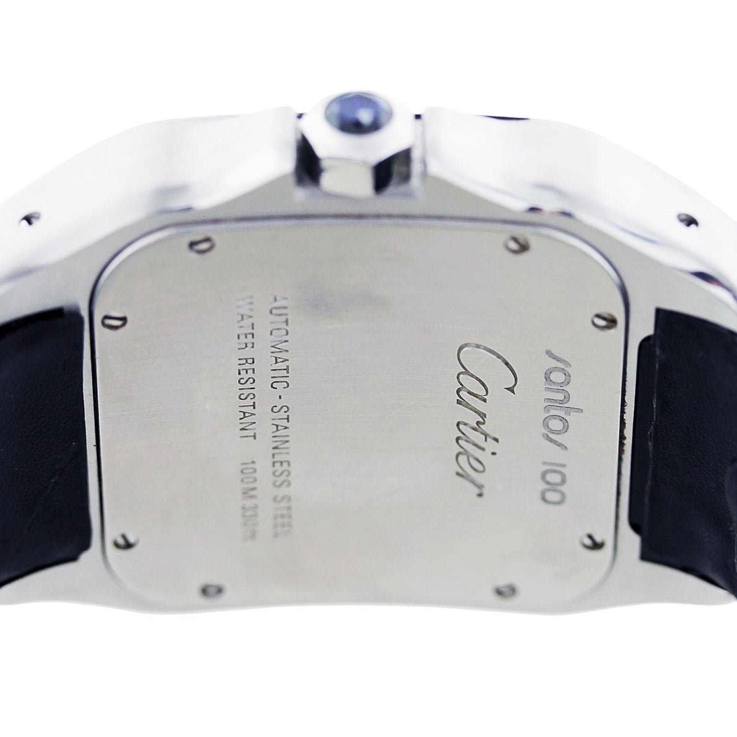 Cartier Santos 100 Stainless Steel Leather Strap W20073X8 Watch