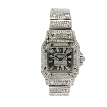 Cartier Santos Galbee 1565 Aftermarket Diamond 24mm Stainless Steel Watch