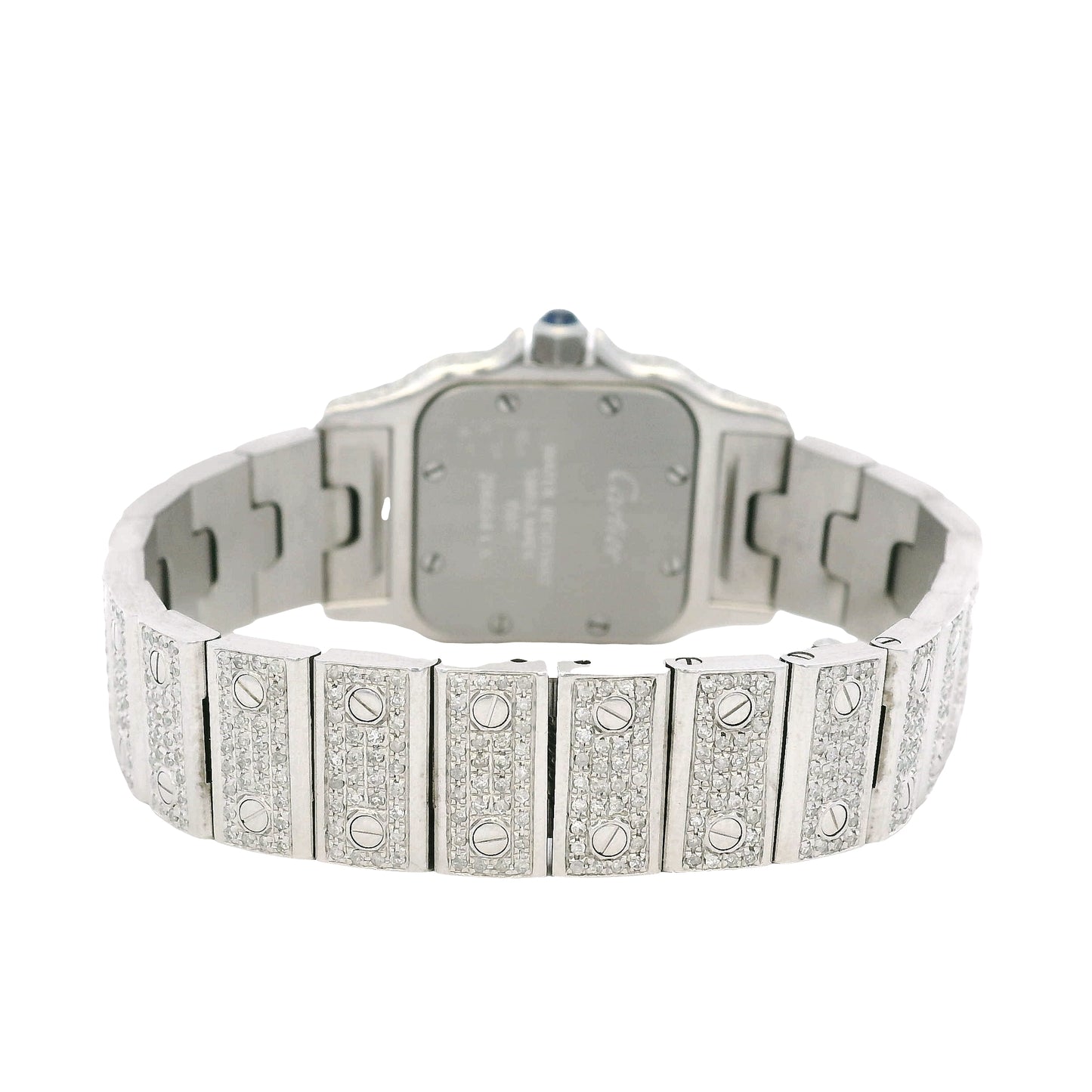 Cartier Santos Galbee 1565 Aftermarket Diamond 24mm Stainless Steel Watch