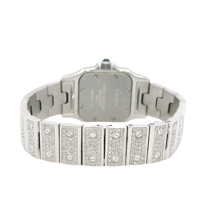 Cartier Santos Galbee 1565 Aftermarket Diamond 24mm Stainless Steel Watch