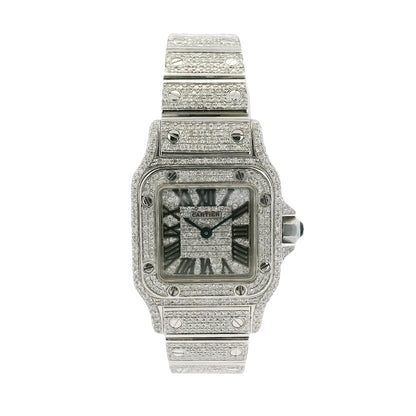 Cartier Santos Galbee 1565 Aftermarket Diamond 24mm Stainless Steel Watch