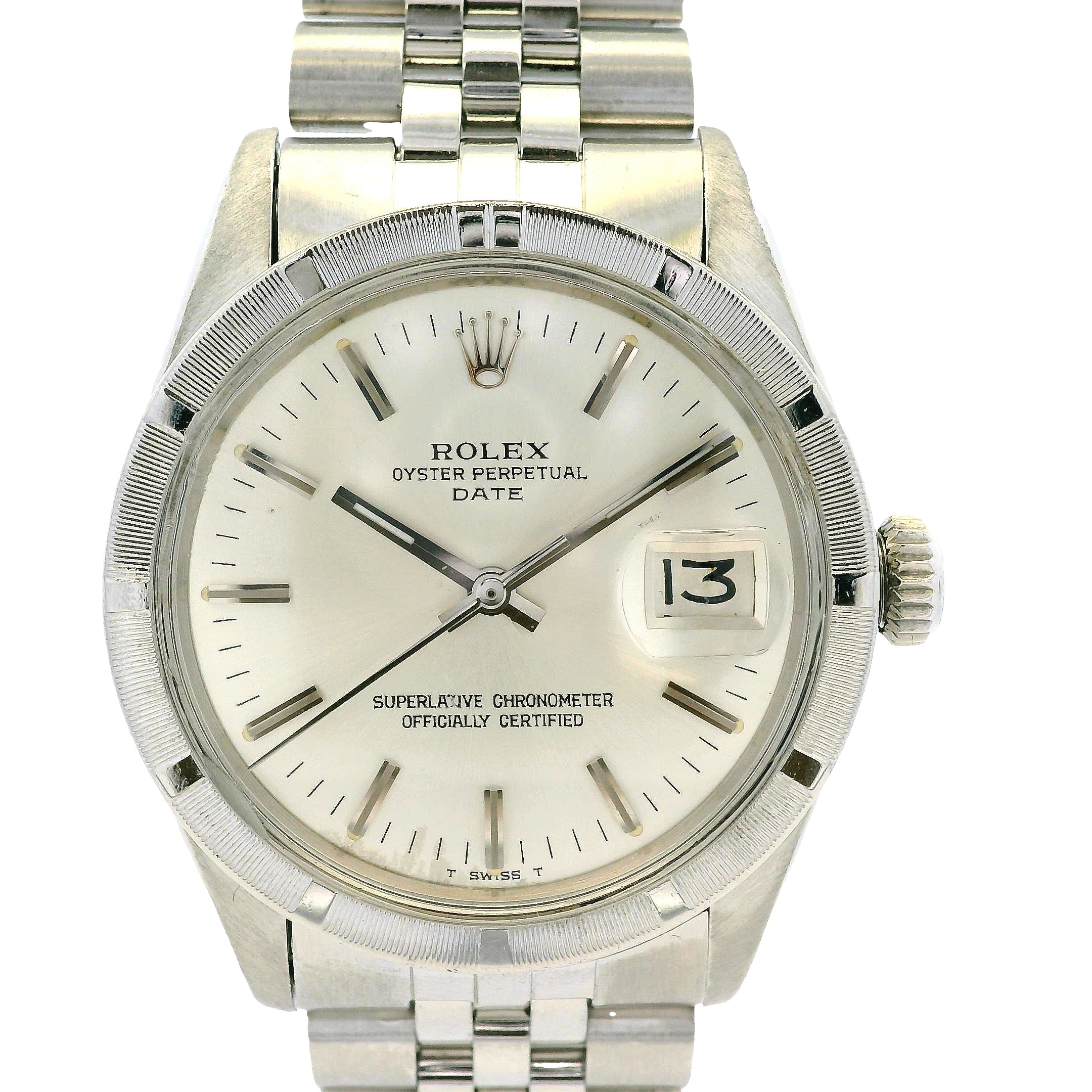 Rolex 1501 Date Stainless Steel 34mm Silver Dial Watch