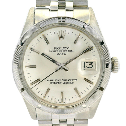Rolex 1501 Date Stainless Steel 34mm Silver Dial Watch
