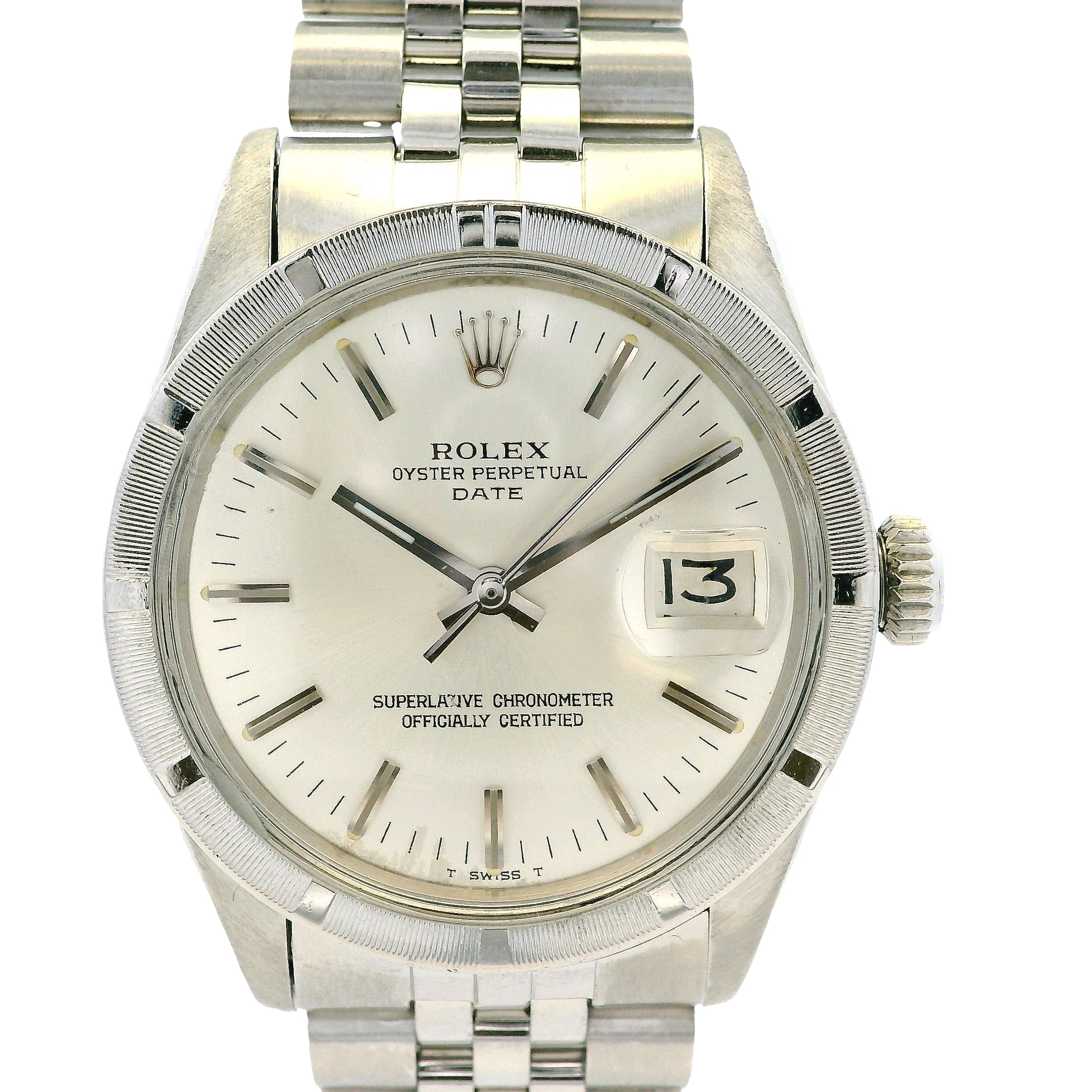 Rolex 1501 Date Stainless Steel 34mm Silver Dial Watch