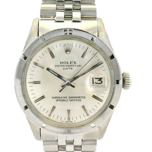 Rolex 1501 Date Stainless Steel 34mm Silver Dial Watch
