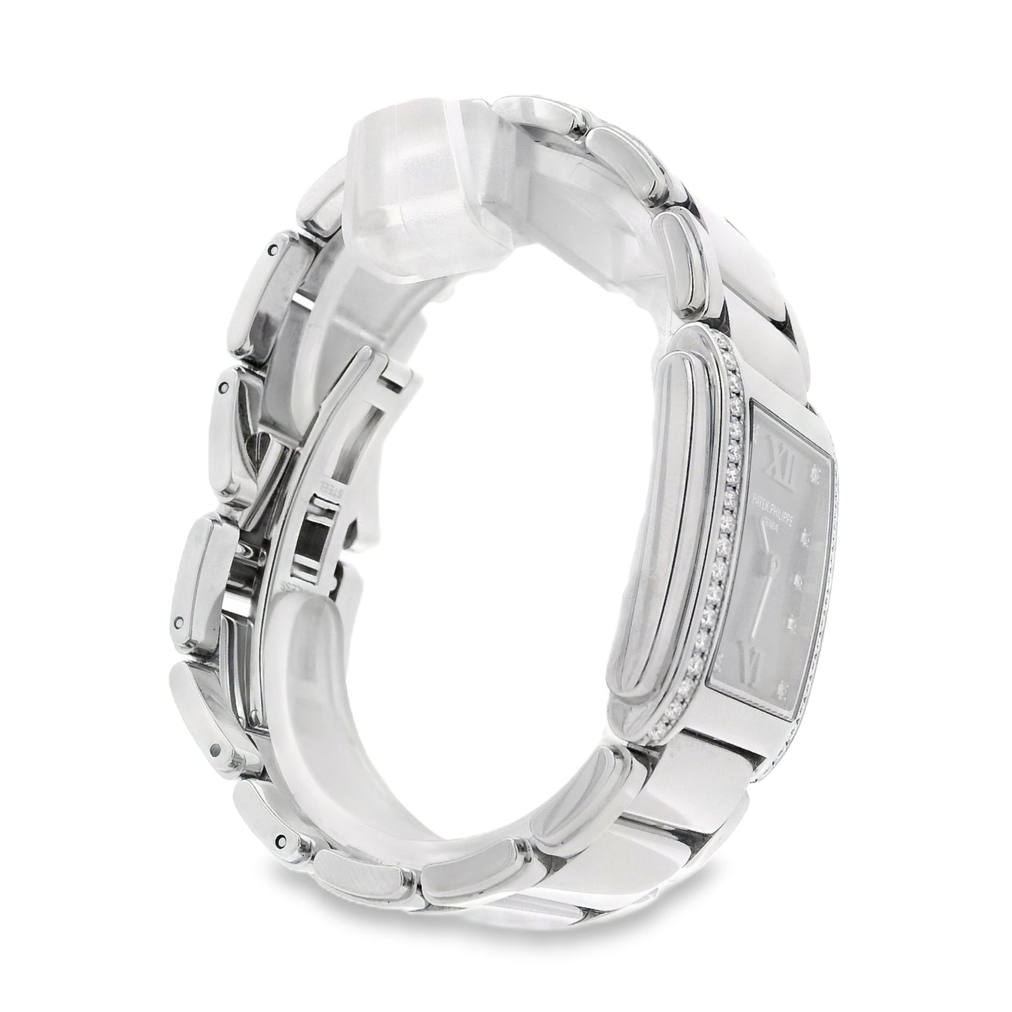 Patek Philippe 4910/10A Stainless Steel Grey Dial Factory Diamond Bezel Watch