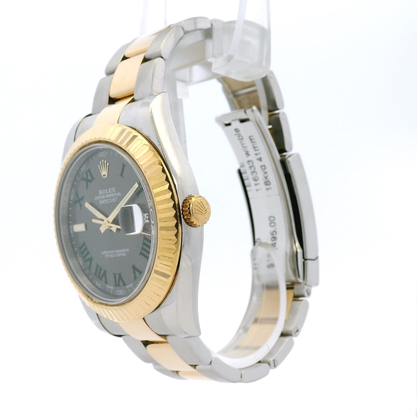 Rolex 116333 Datejust II 18k Yellow Gold Stainless Steel Wimbledon Dial Watch