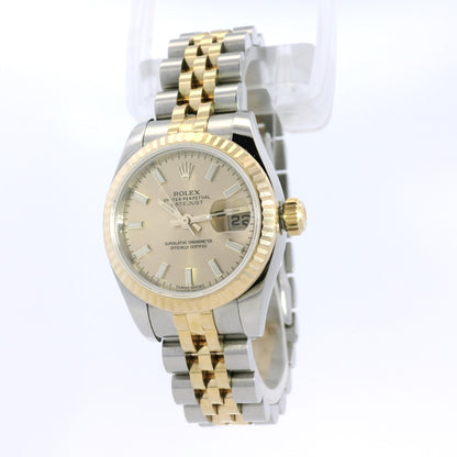 Rolex 179173 Datejust 18k Yellow Gold and Stainless Steel 26mm Gold Dial Watch