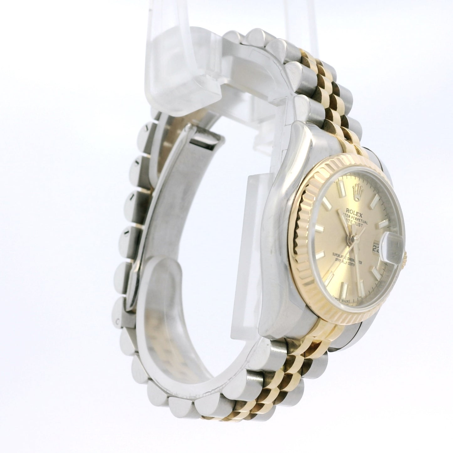 Rolex 179173 Datejust 18k Yellow Gold and Stainless Steel 26mm Gold Dial Watch