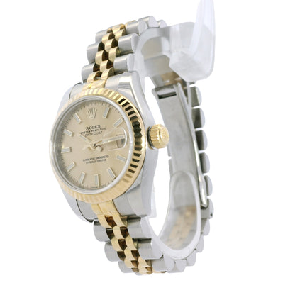 Rolex 179173 Datejust 18k Yellow Gold and Stainless Steel 26mm Gold Dial Watch