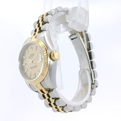 Rolex 179173 Datejust 18k Yellow Gold and Stainless Steel 26mm Gold Dial Watch