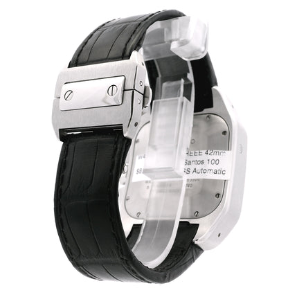 Cartier Santos 100 Stainless Steel White Dial Watch