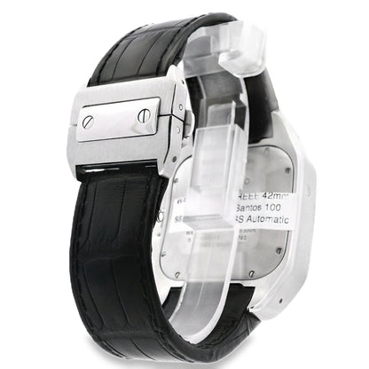 Cartier Santos 100 Stainless Steel White Dial Watch
