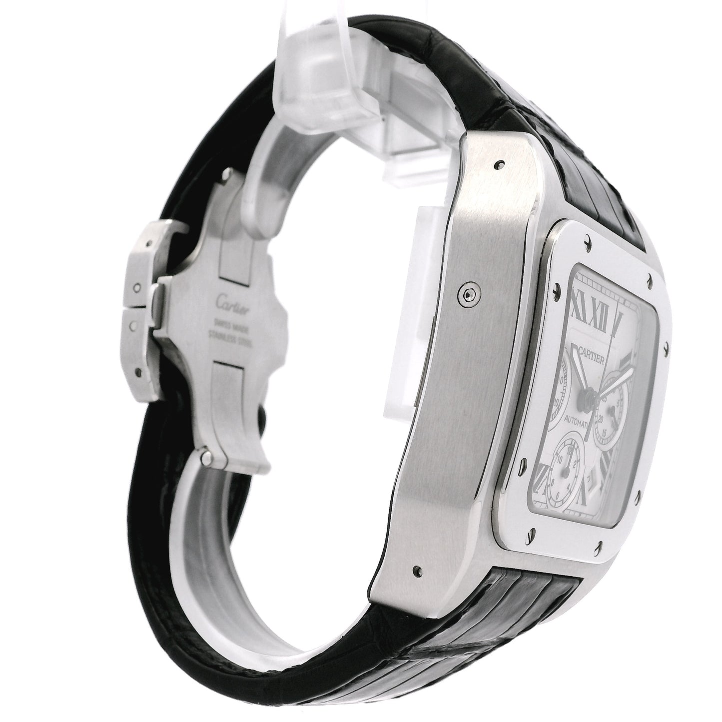 Cartier Santos 100 Stainless Steel White Dial Watch