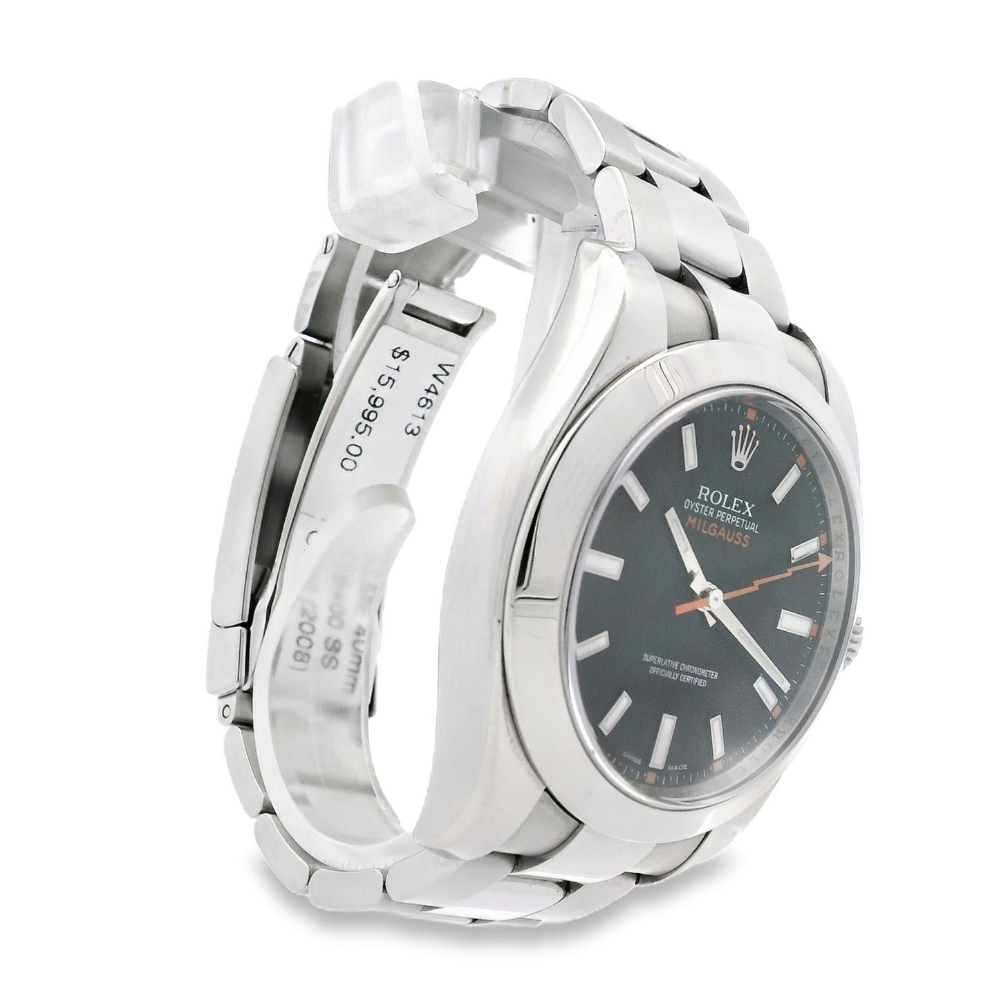 Rolex 116400 Milgauss Stainless Steel Black Dial 40mm Watch