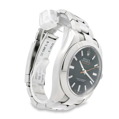 Rolex 116400 Milgauss Stainless Steel Black Dial 40mm Watch