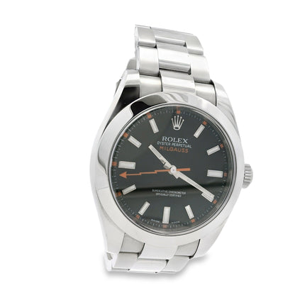 Rolex 116400 Milgauss Stainless Steel Black Dial 40mm Watch