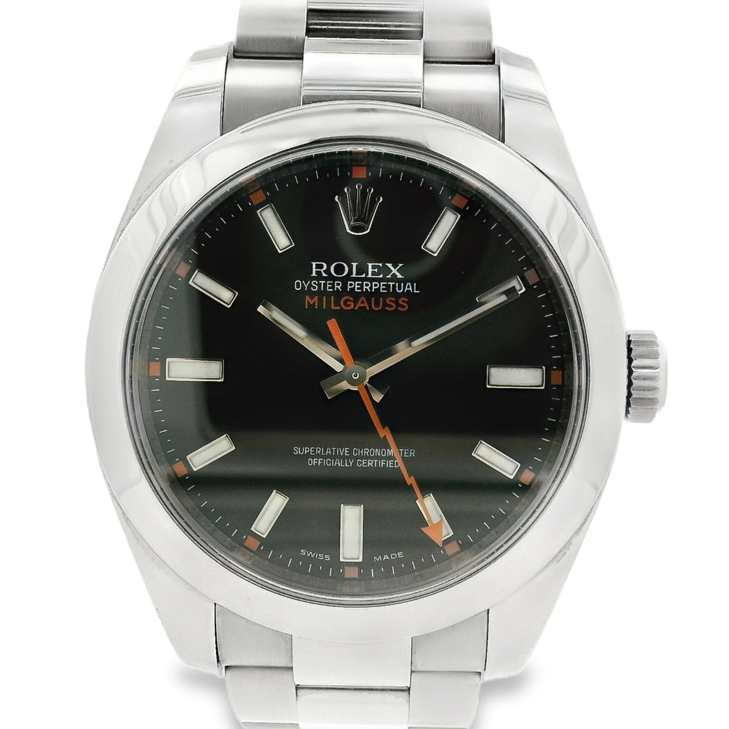 Rolex 116400 Milgauss Stainless Steel Black Dial 40mm Watch