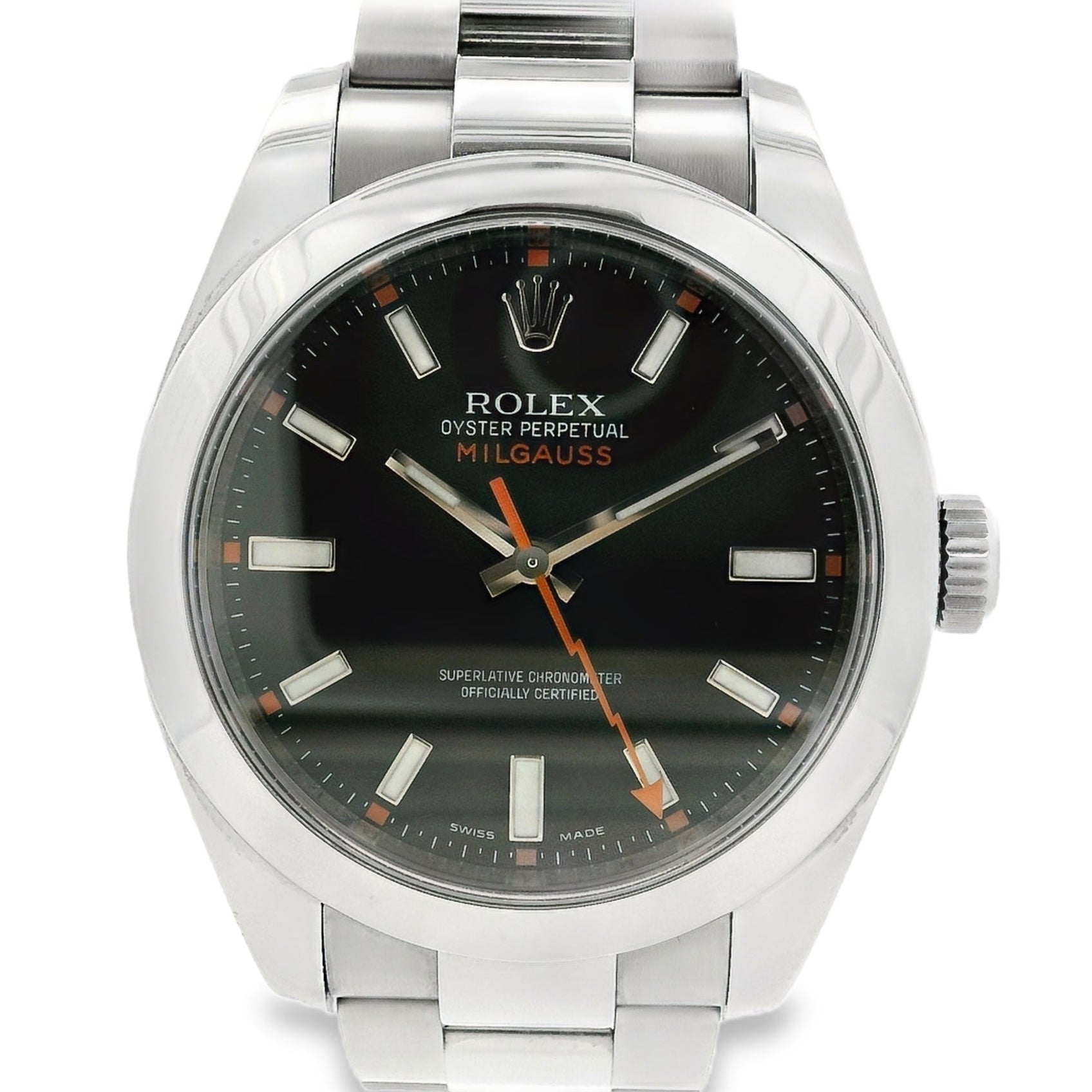 Rolex 116400 Milgauss Stainless Steel Black Dial 40mm Watch