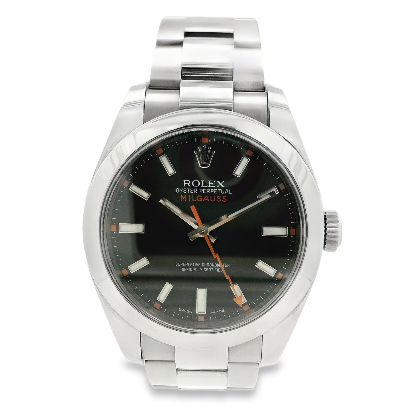 Rolex 116400 Milgauss Stainless Steel Black Dial 40mm Watch