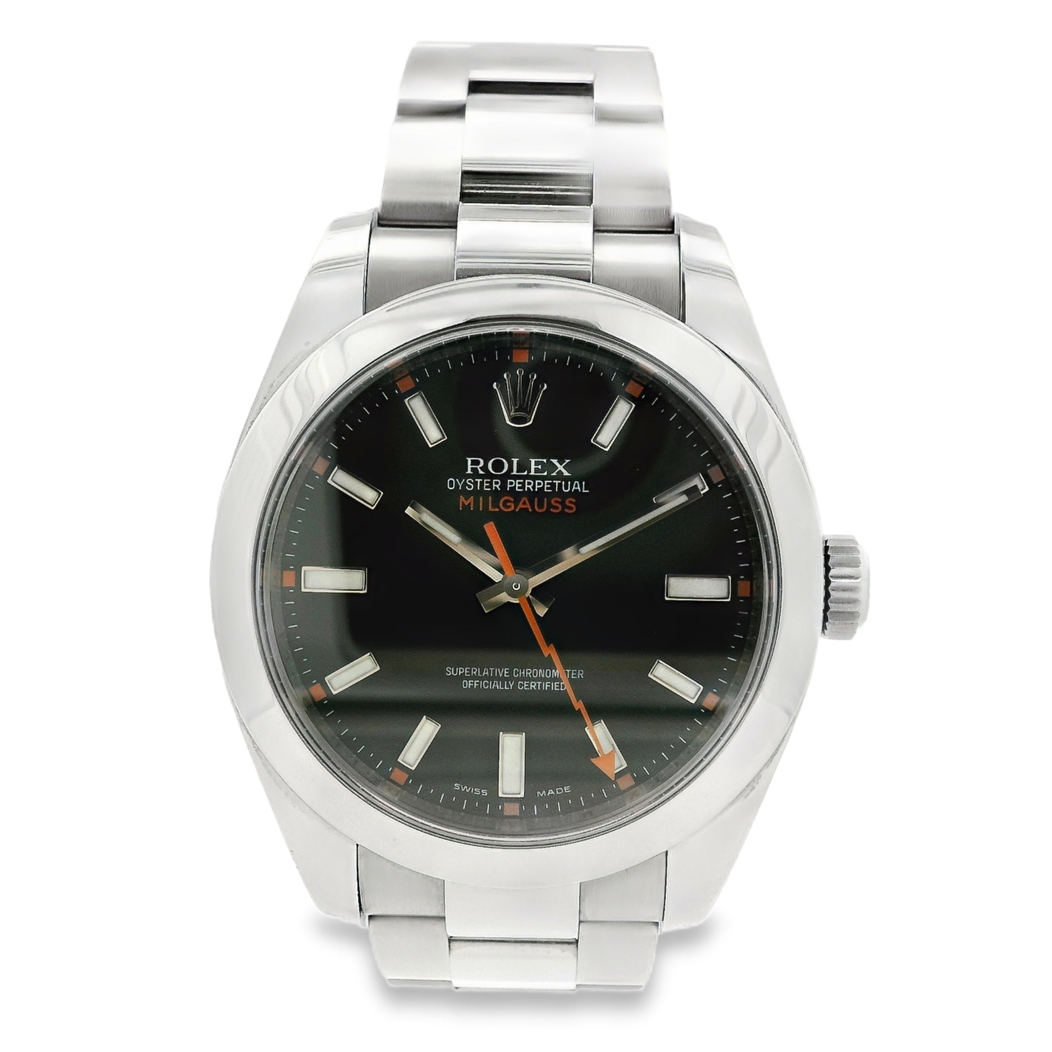 Rolex 116400 Milgauss Stainless Steel Black Dial 40mm Watch
