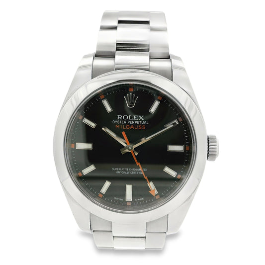 Rolex 116400 Milgauss Stainless Steel Black Dial 40mm Watch