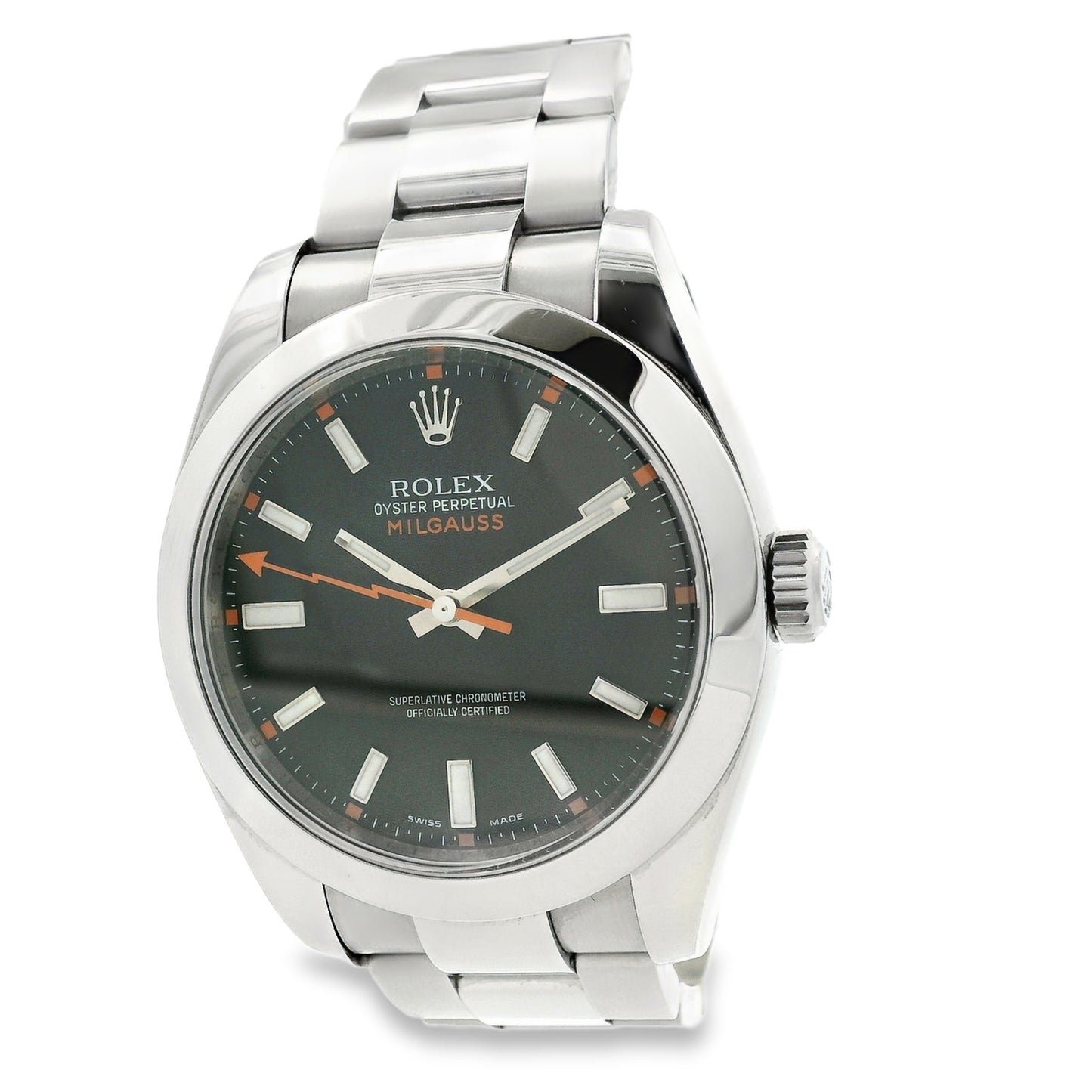 Rolex 116400 Milgauss Stainless Steel Black Dial 40mm Watch