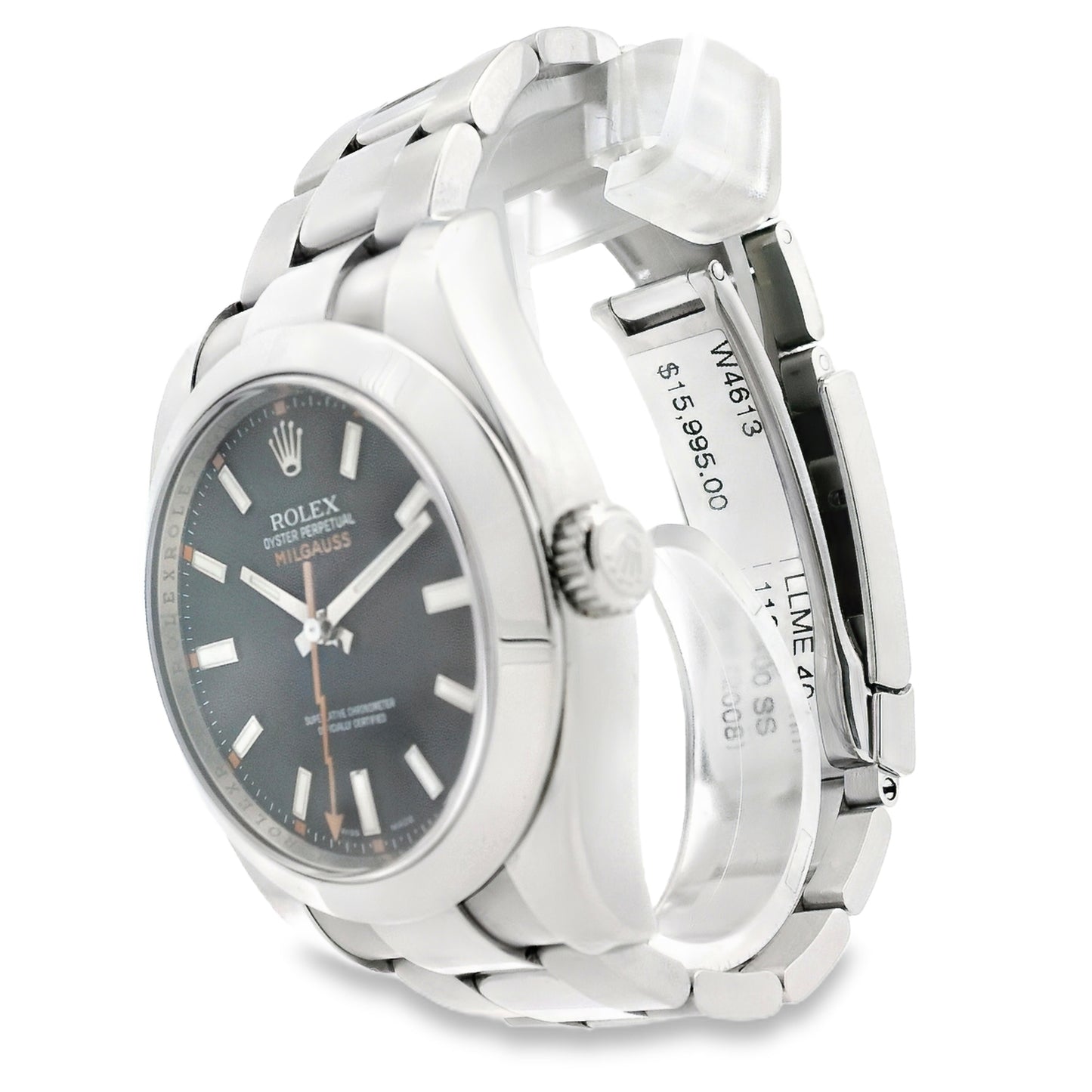 Rolex 116400 Milgauss Stainless Steel Black Dial 40mm Watch