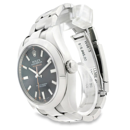 Rolex 116400 Milgauss Stainless Steel Black Dial 40mm Watch