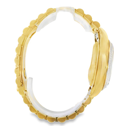 Rolex 18238 18k Yellow Gold Fluted Bezel 36mm Champagne Dial Watch