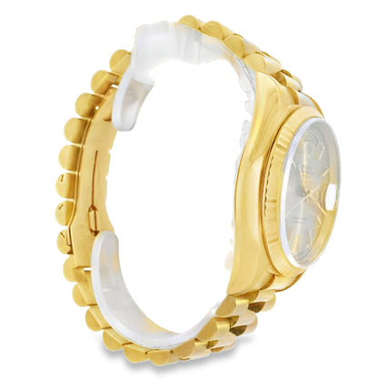 Rolex 18238 18k Yellow Gold Fluted Bezel 36mm Champagne Dial Watch