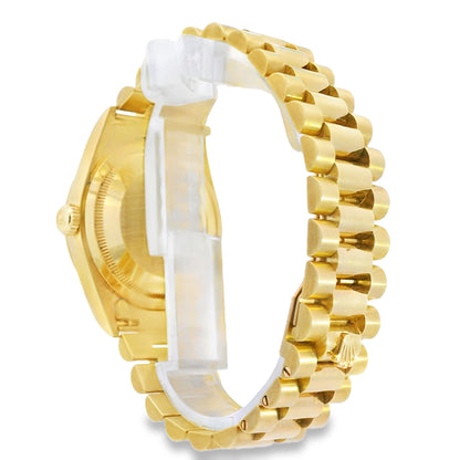 Rolex 18238 18k Yellow Gold Fluted Bezel 36mm Champagne Dial Watch