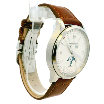 Jaeger Le Coultre Q4148420 Master Control Stainless Steel on Brown Leather Watch