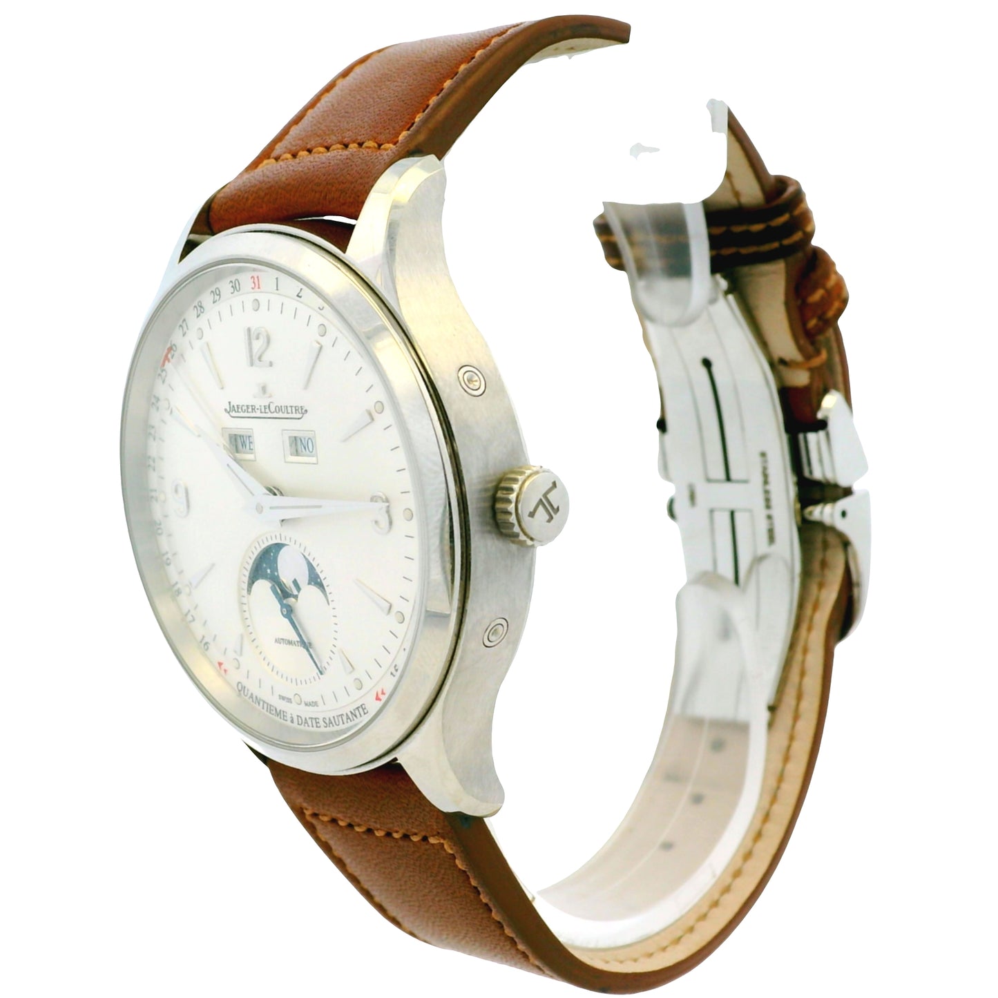 Jaeger Le Coultre Q4148420 Master Control Stainless Steel on Brown Leather Watch