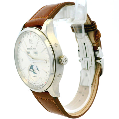 Jaeger Le Coultre Q4148420 Master Control Stainless Steel on Brown Leather Watch