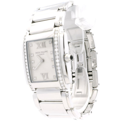 Patek Philippe 4910/10A Geneve with White Dial and Diamond Bezel Watch