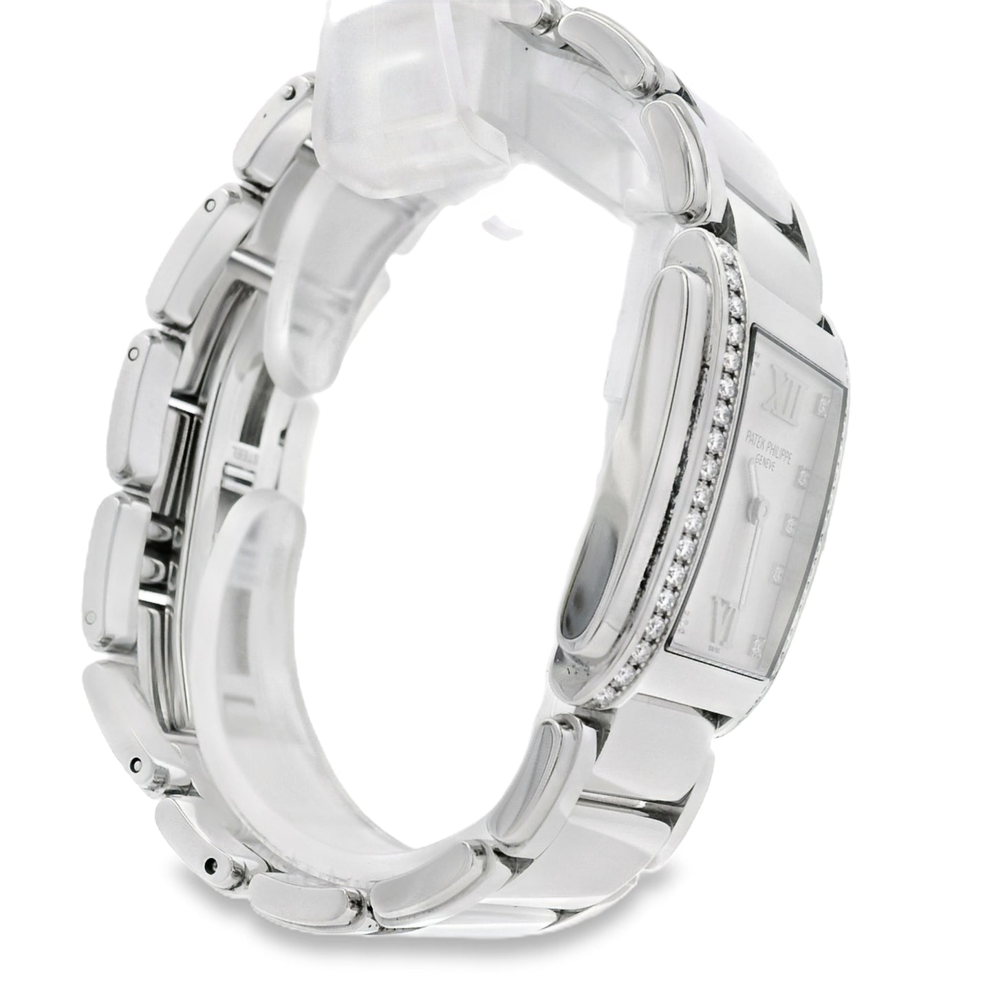 Patek Philippe 4910/10A Geneve with White Dial and Diamond Bezel Watch