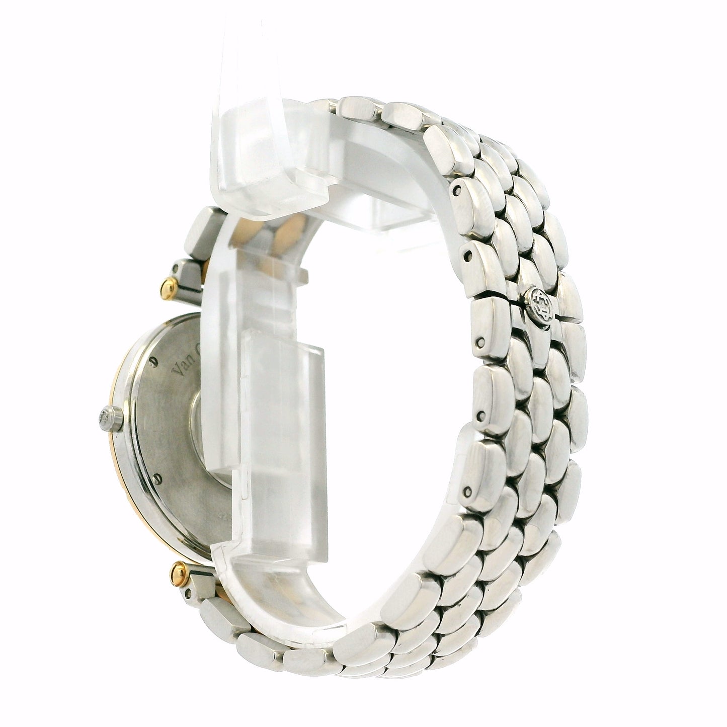 Van Cleef & Arpels 18k Yellow Gold and Stainless Steel Champagne Dial Watch