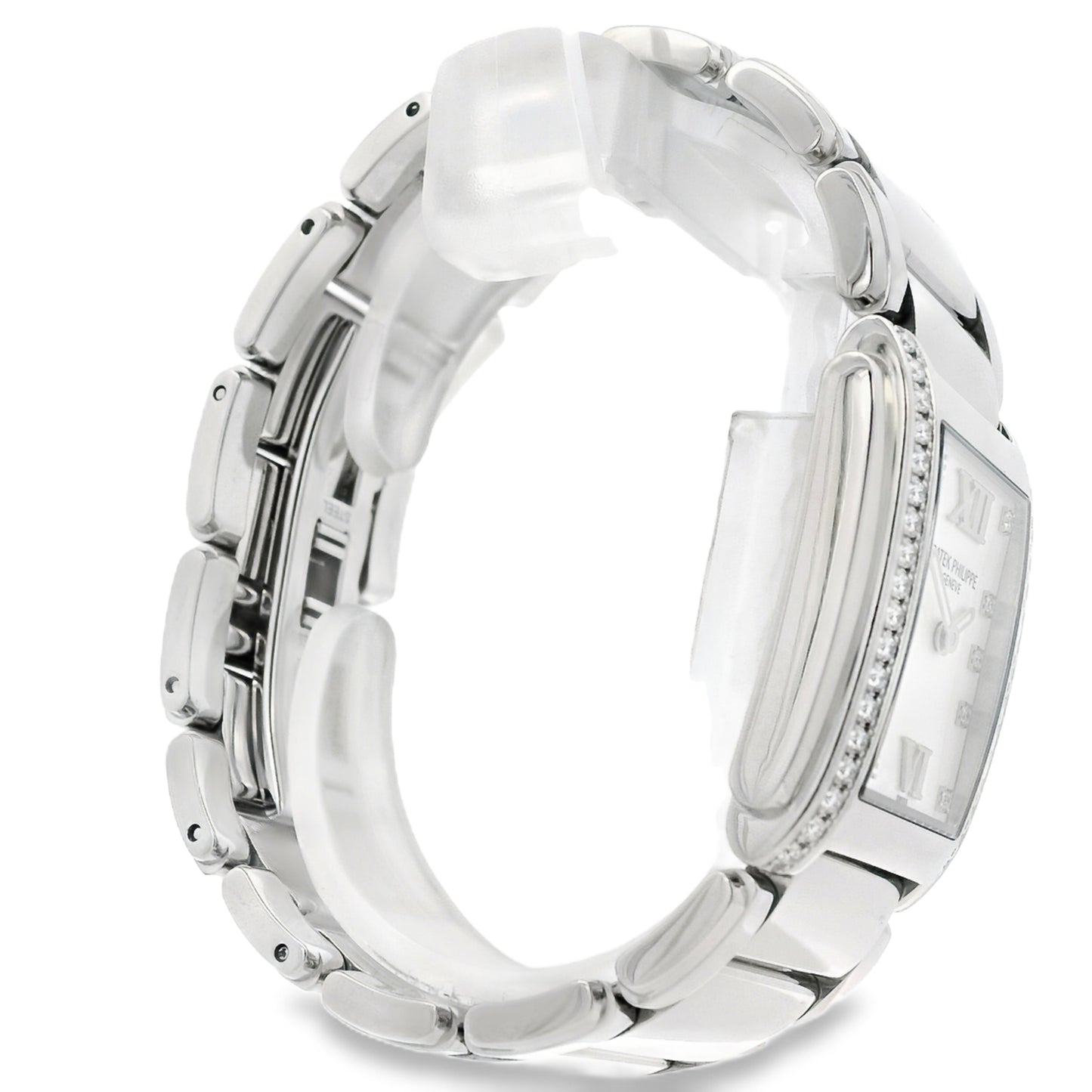 Patek Philippe 4910/10A Geneve with White Dial and Diamond Bezel Watch