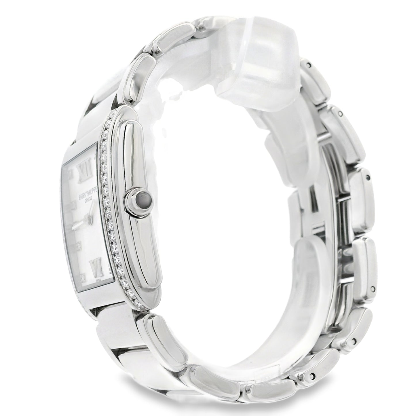 Patek Philippe 4910/10A Geneve with White Dial and Diamond Bezel Watch