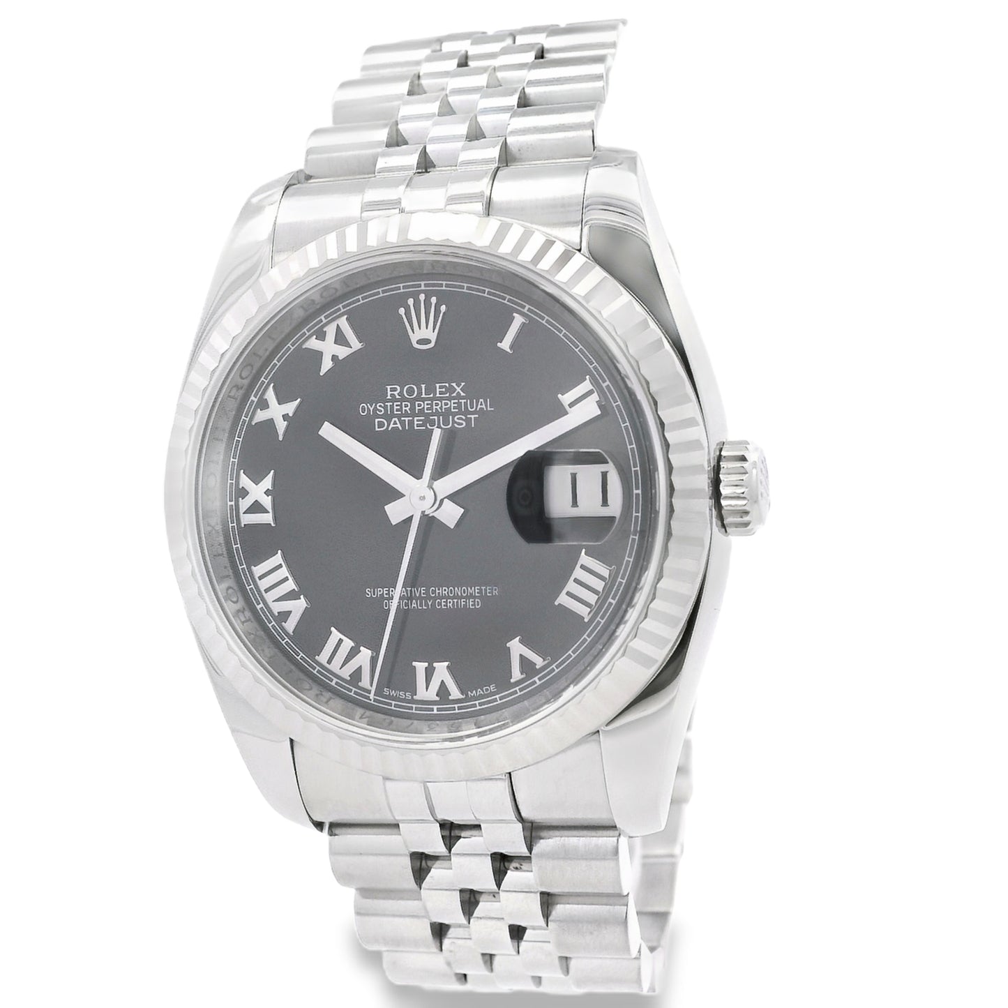 Rolex 116234 Datejust 36mm With Fluted Bezel on Jubilee Bracelet Watch