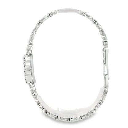 Bulova 14k White Gold White Dial Diamond Watch