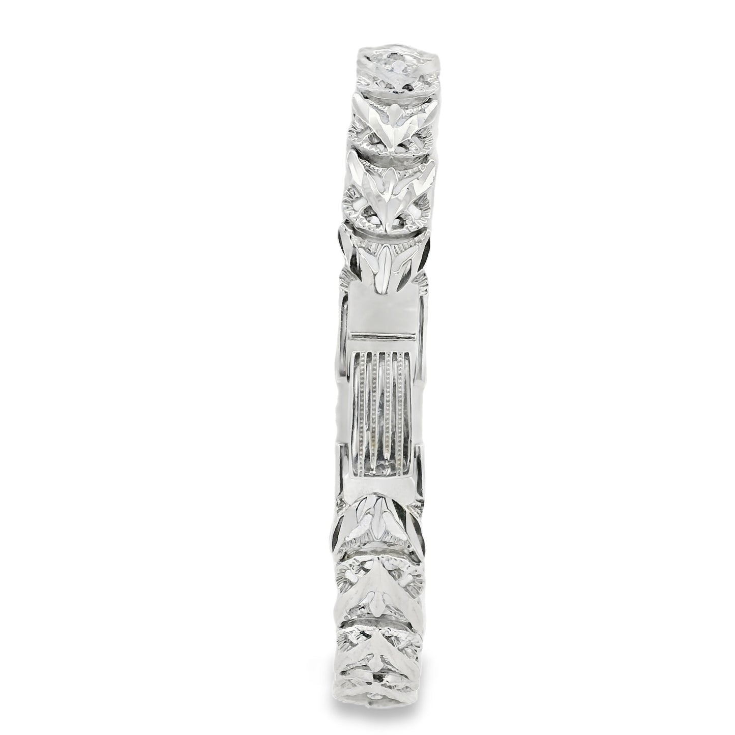 Bulova 14k White Gold White Dial Diamond Watch