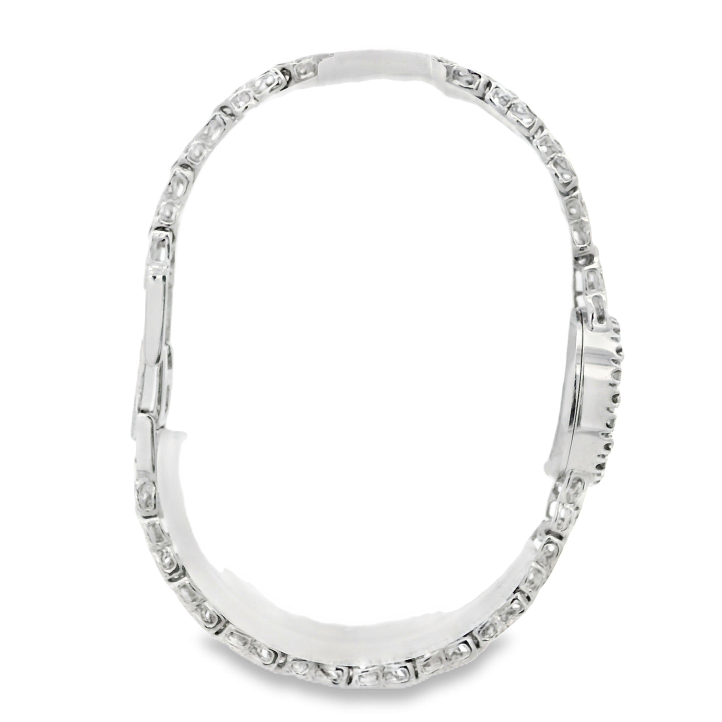 Bulova 14k White Gold White Dial Diamond Watch