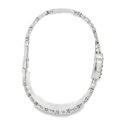 Bulova 14k White Gold White Dial Diamond Watch